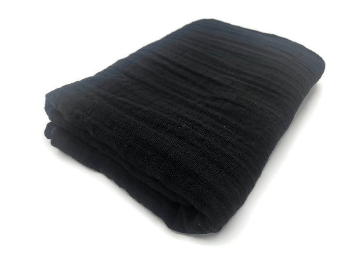 Midnight Black Double Gauze Swaddle Blanket - Olli+Lime